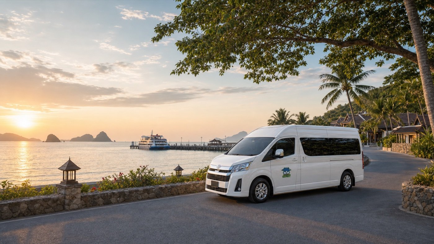 Private van on a Gulf coast wellness route