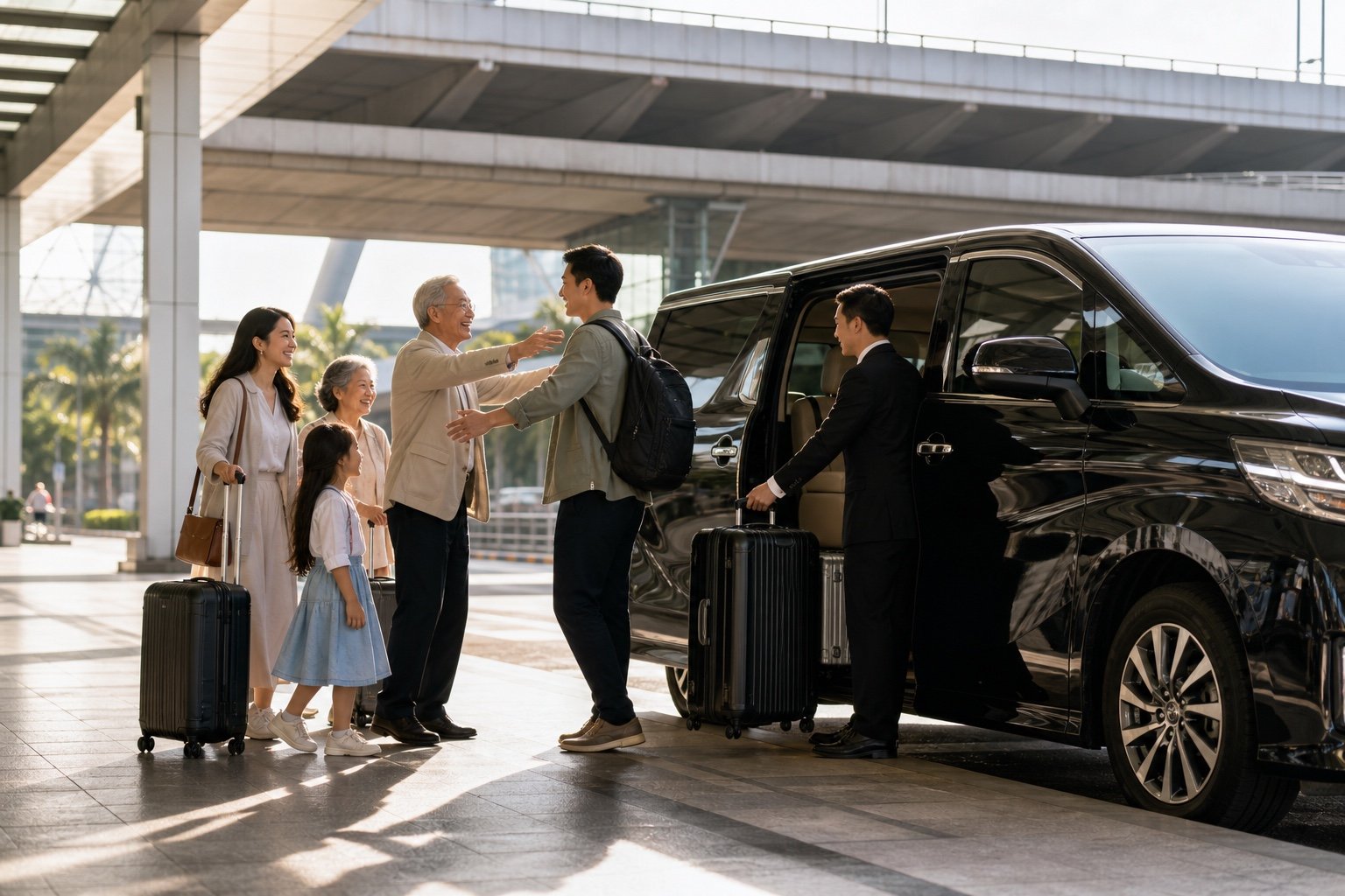 Bangkok Airport Family Reunions by Private Van: Calm Group Arrivals