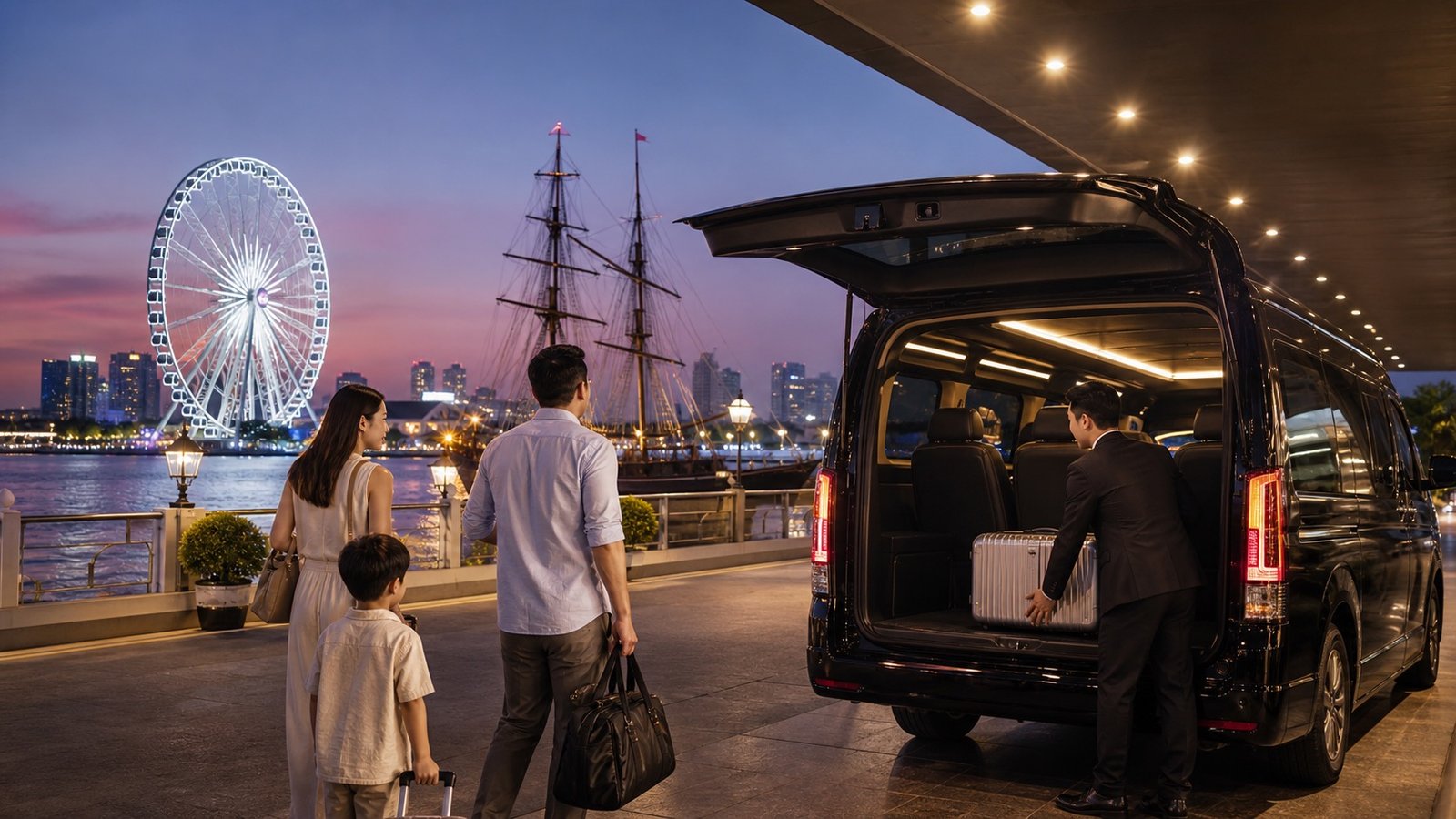 Bangkok Airport to Asiatique by Private Van: Riverside Evening Arrival Planning