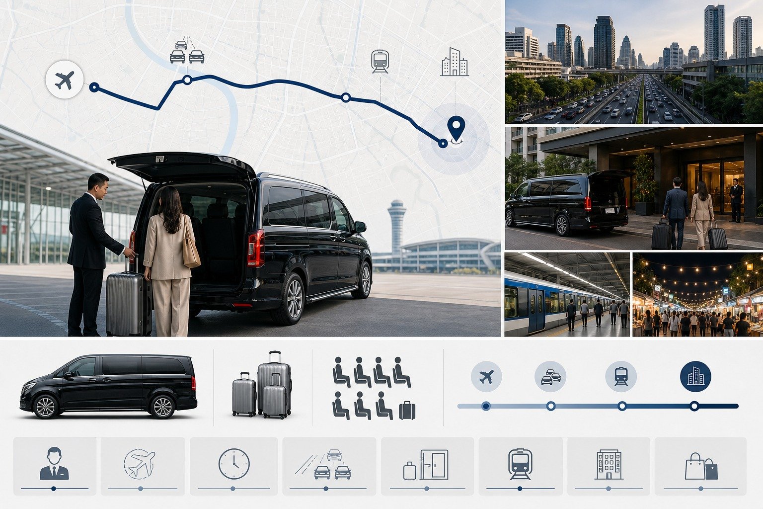 Bangkok Airport to Huai Khwang by Private Van: Arrival Planning for Hotels and Night Markets visual 2