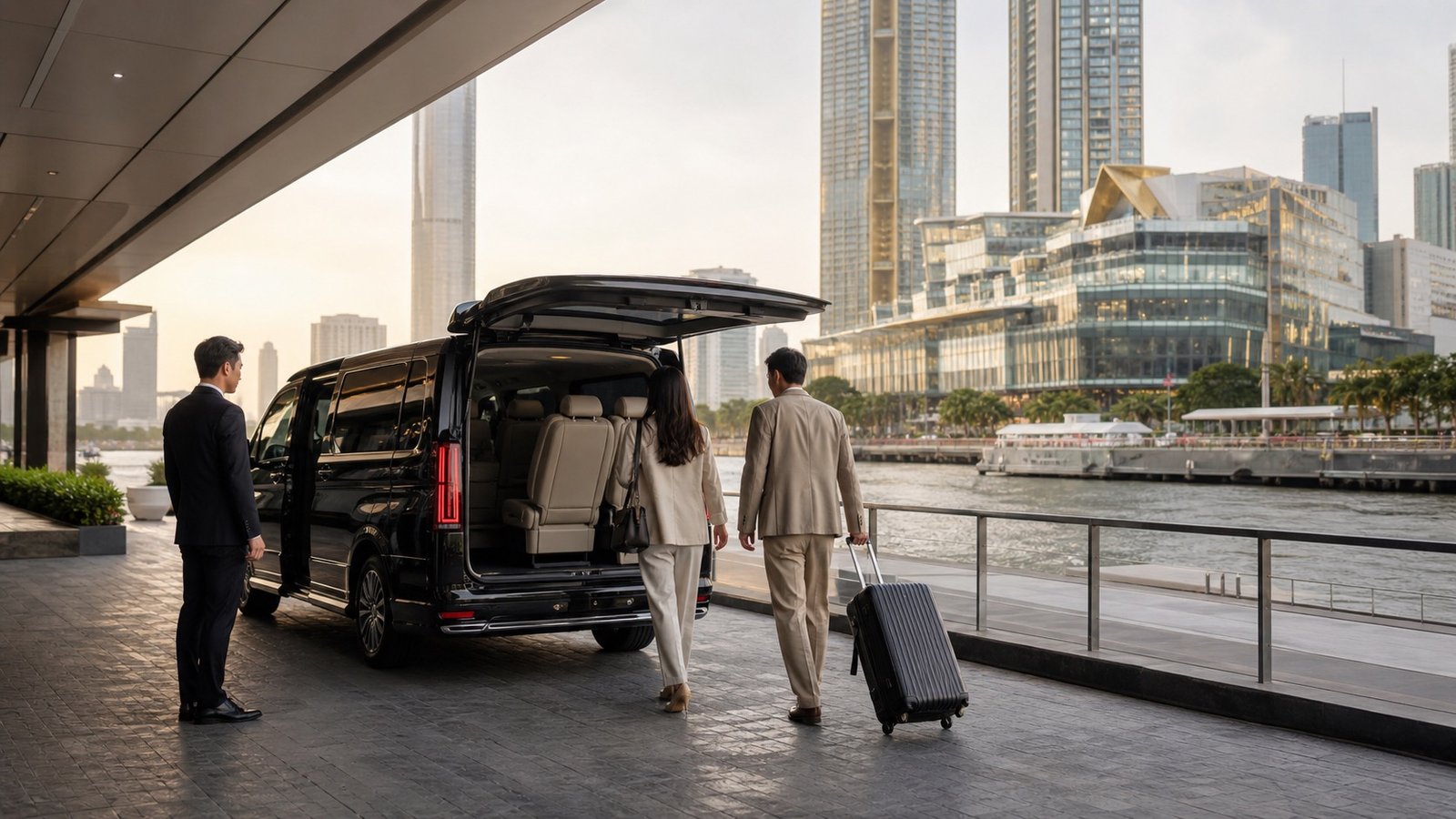 Bangkok Airport to ICONSIAM by Private Van: Riverside Arrival Planning