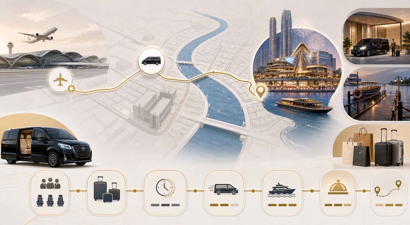 Bangkok Airport to ICONSIAM by Private Van: Riverside Arrival Planning visual 2