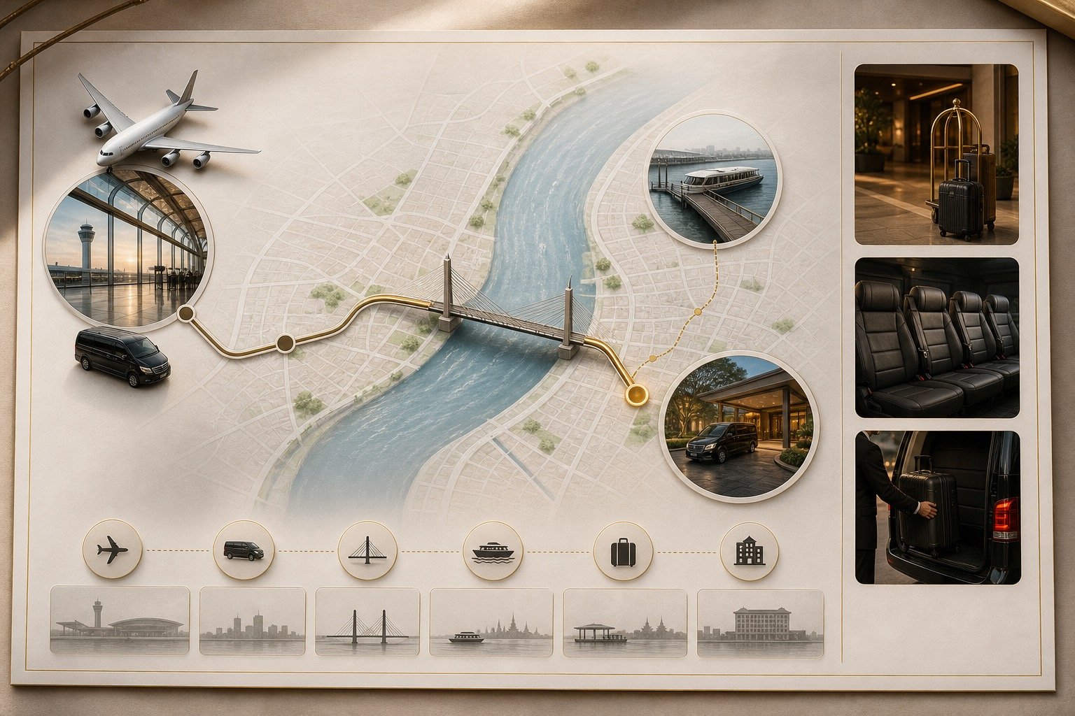 Bangkok Airport to Riverside Hotels by Private Van: Arrival Planning by the River visual 2