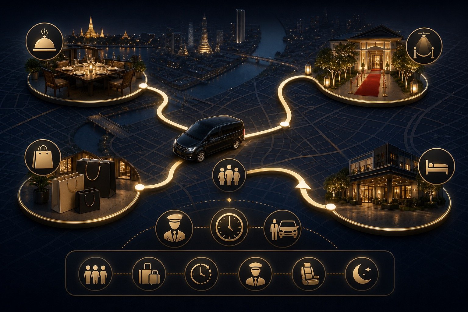 Bangkok Dinner and Event Transfers by Private Van: Keep Groups Together visual 2
