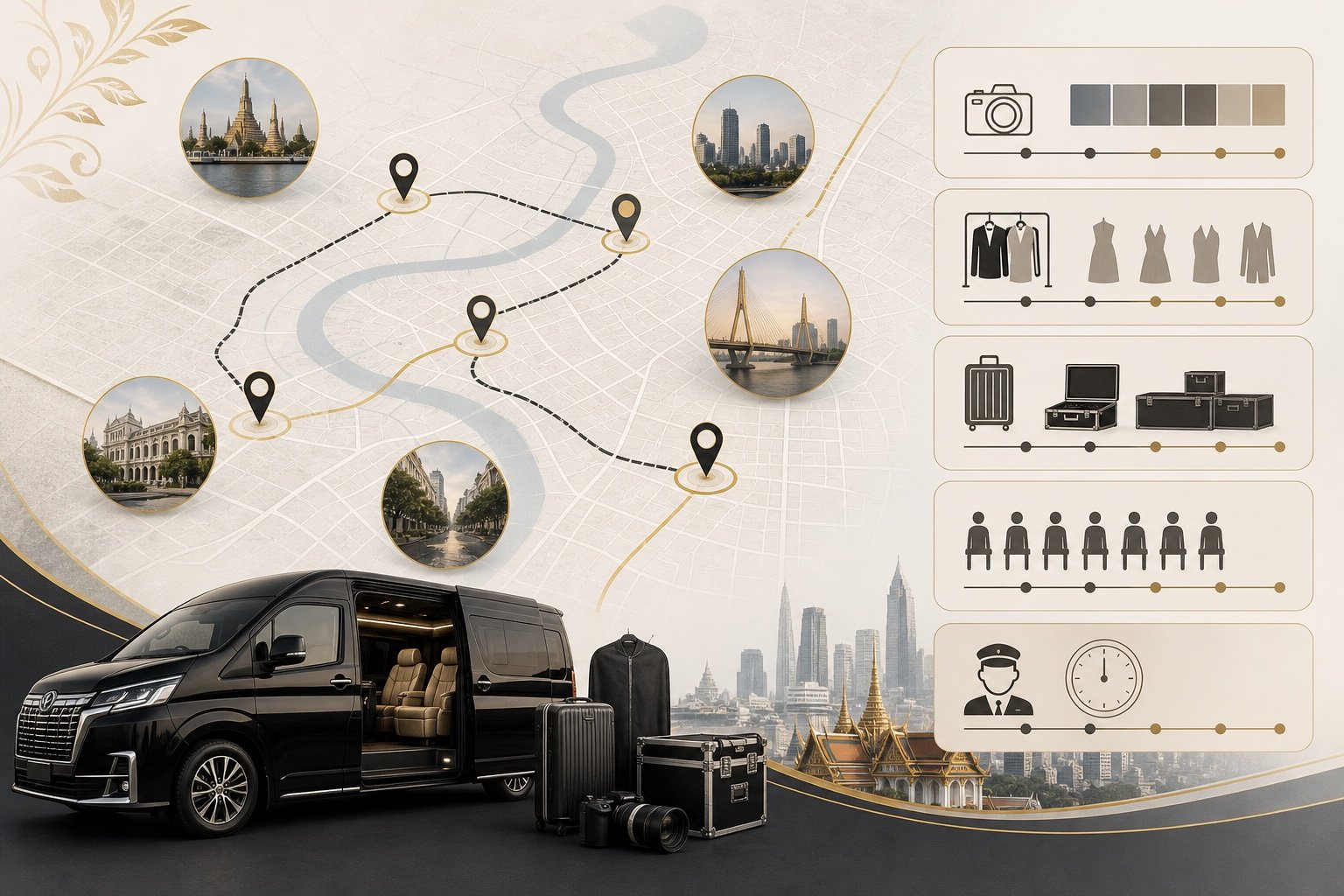 Bangkok Photo Shoot Transport by Private Van: Move Crew and Wardrobe Smoothly visual 2