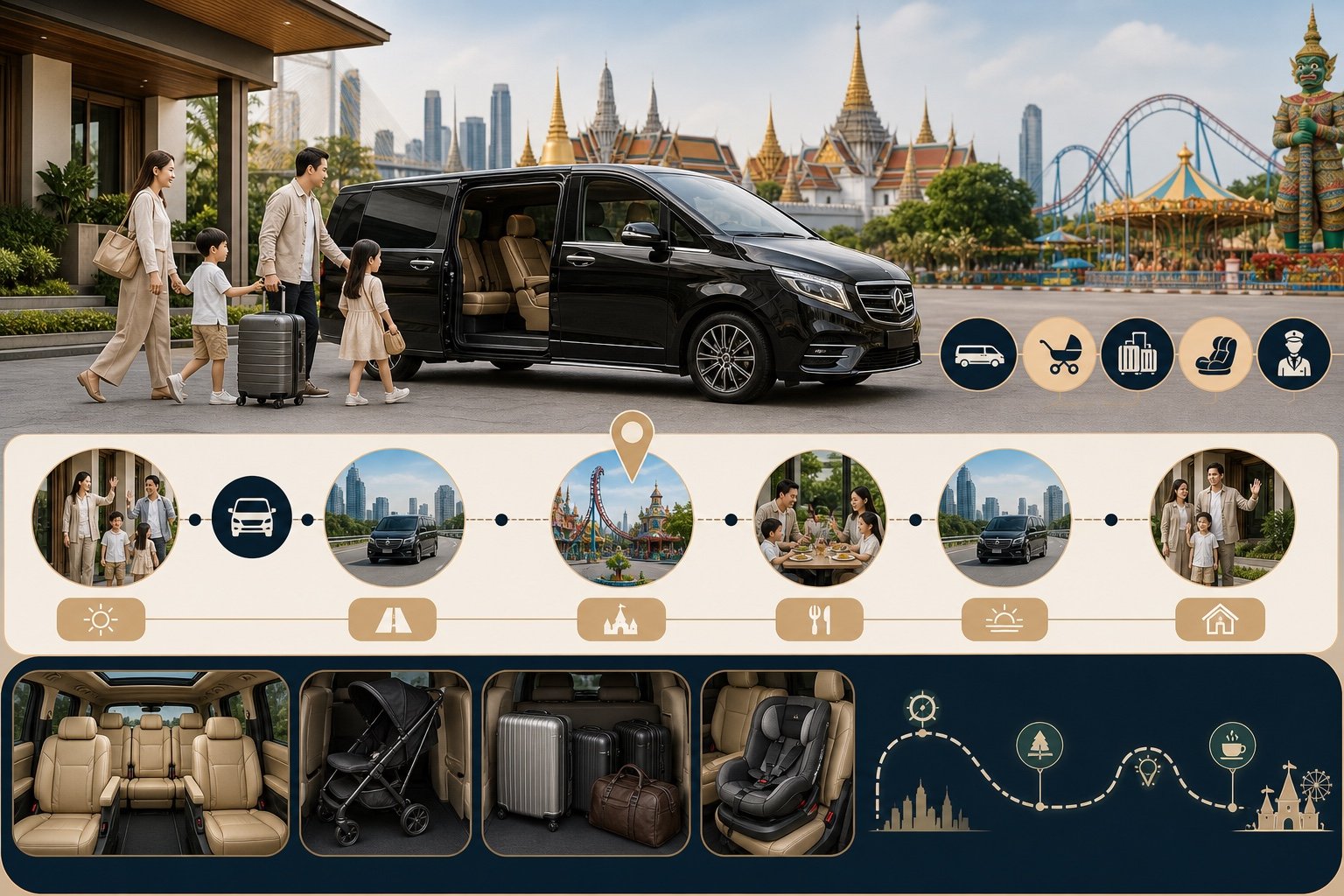 Bangkok Theme Park and Family Attraction Transfers by Private Van visual 2