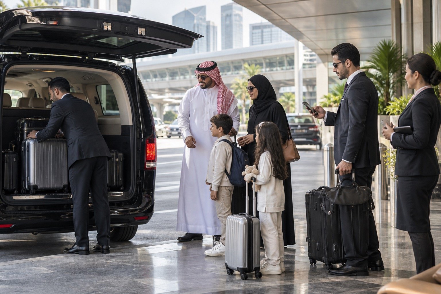 Chauffeur loading luggage for a premium Bangkok private van transfer